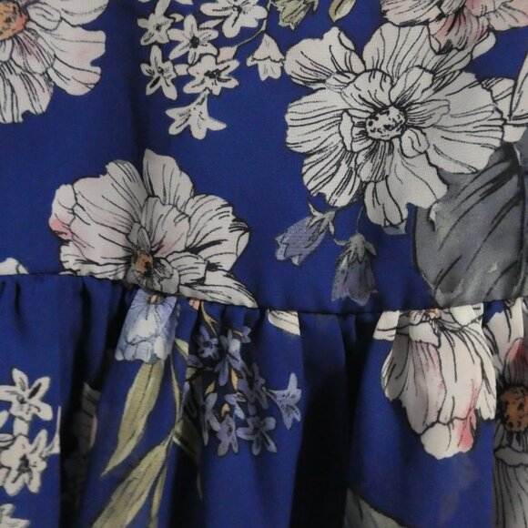 AVA & YELLY | size 6 | Sheer Sleeveless Floral Dress | Tie Back | Lined - Picture 9 of 16